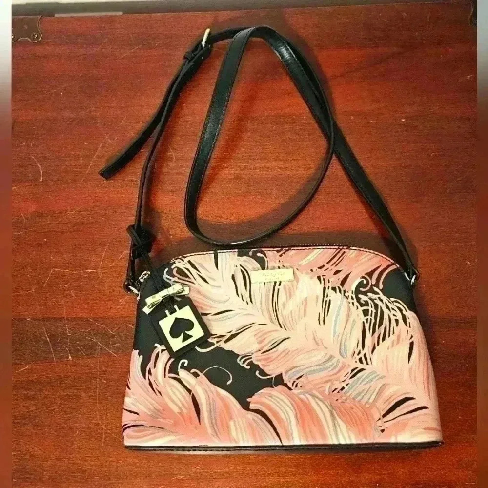 Kate Spade Shoulder Bag Medium Size Black Pink +